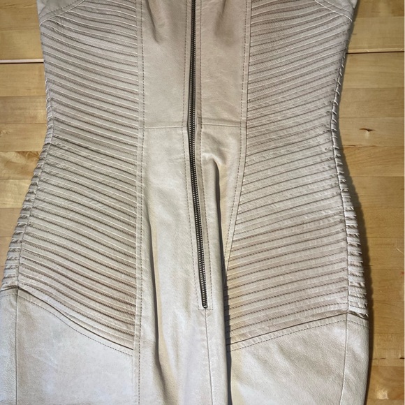 Warehouse Cream Leather Pencil Dress UK size 8 - Picture 7 of 12